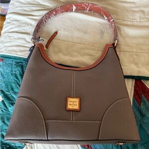 Dooney & Bourke Structured Hobo Bag with Gold Hardware